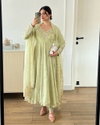Tew Heavy Georgette With Full Heavy Embroidery Work Readymade Gown With Bottom Dupatta Wholesale Online